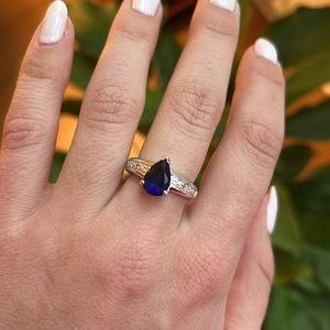 Faux sapphire ring